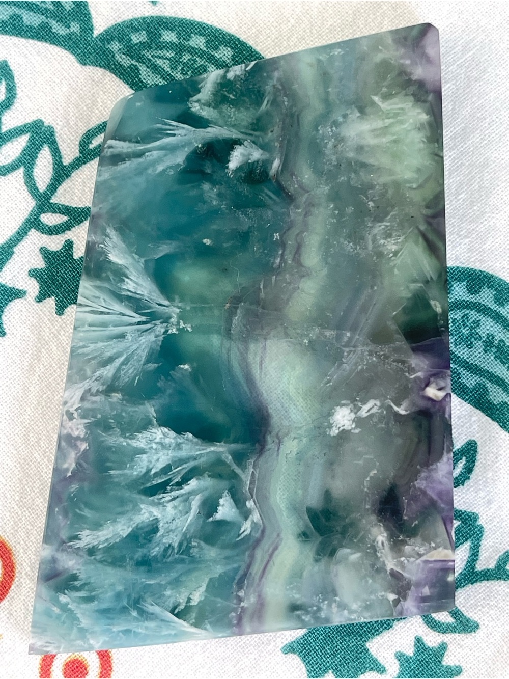 Fluorite Crystal Slab Green and Purple
